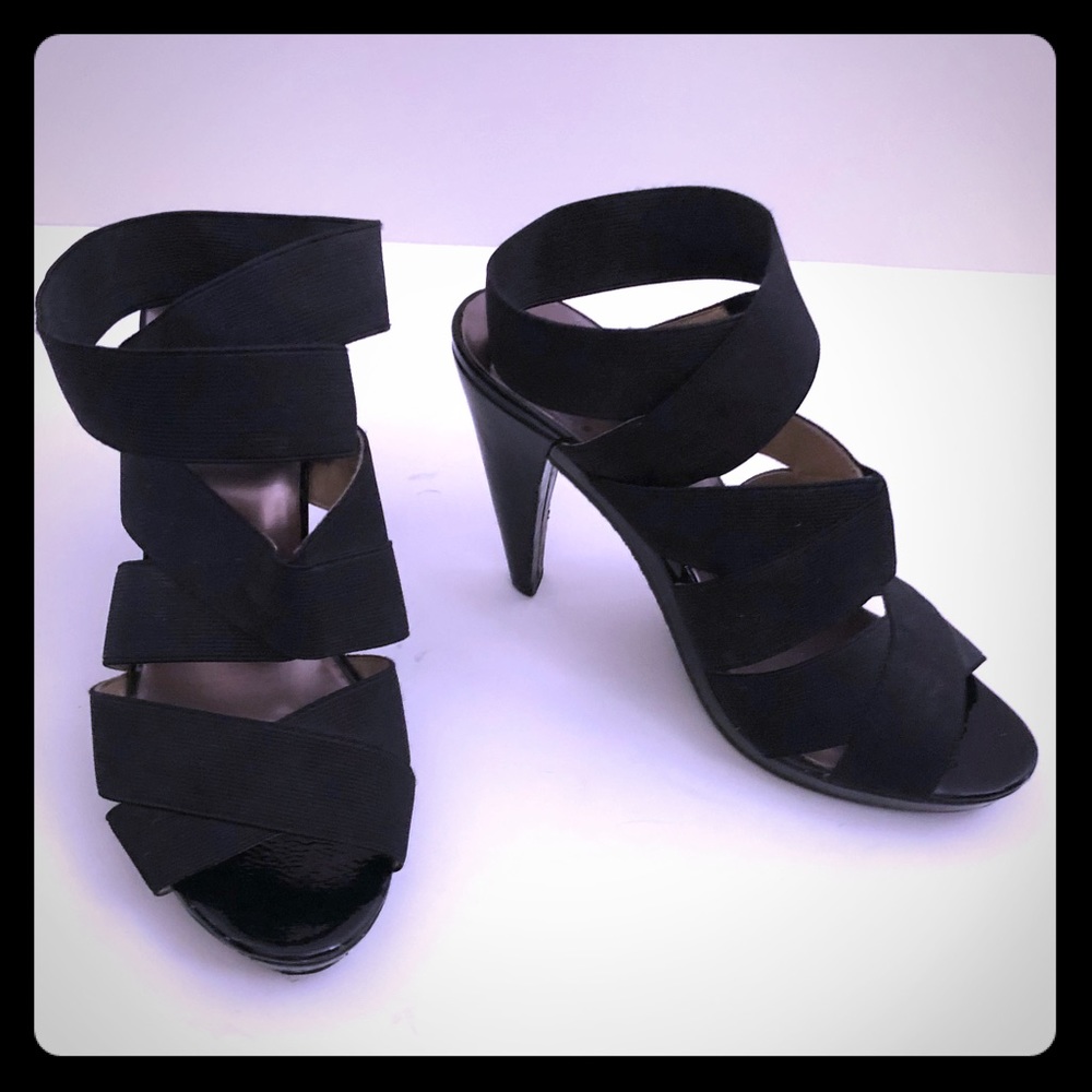 Michael Kors size 8 black heels (elastic straps)
